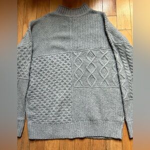 American eagle mock neck knit grey sweater